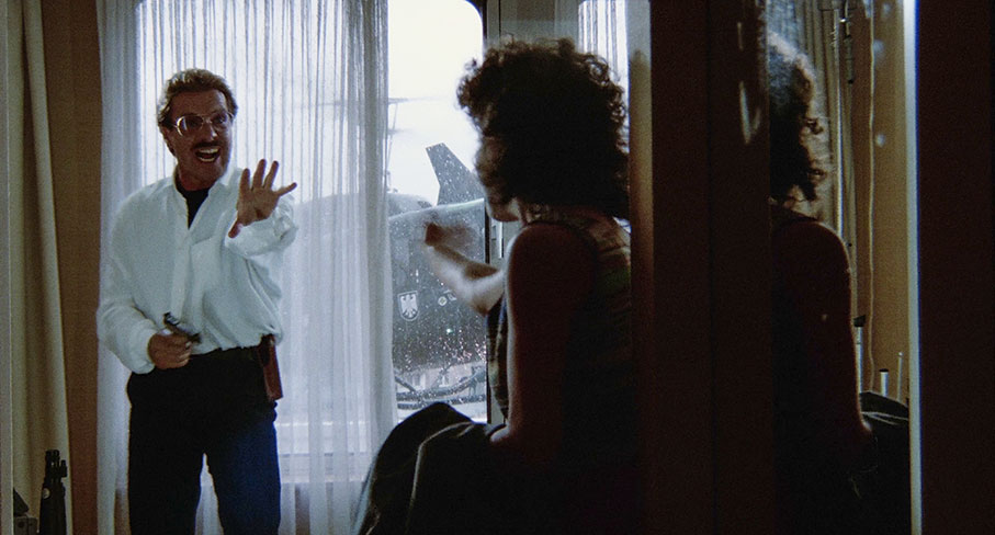 Probek and Jutta lose their cool as a helicopter hovers outside their hotel room