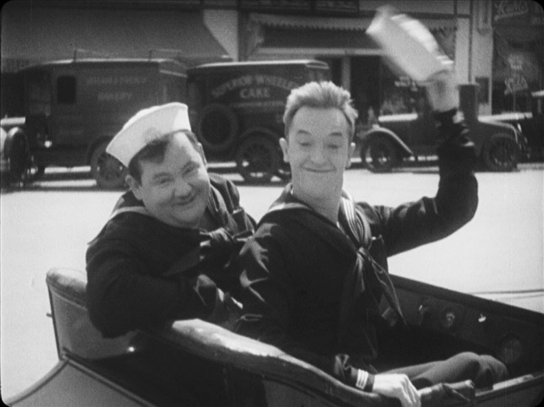Stan and Ollie woo the ladies in Two Tars