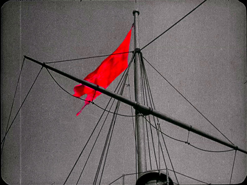 The red flag is flown