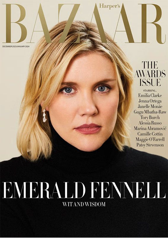 Bazaar cover featuring Emerald Fennell