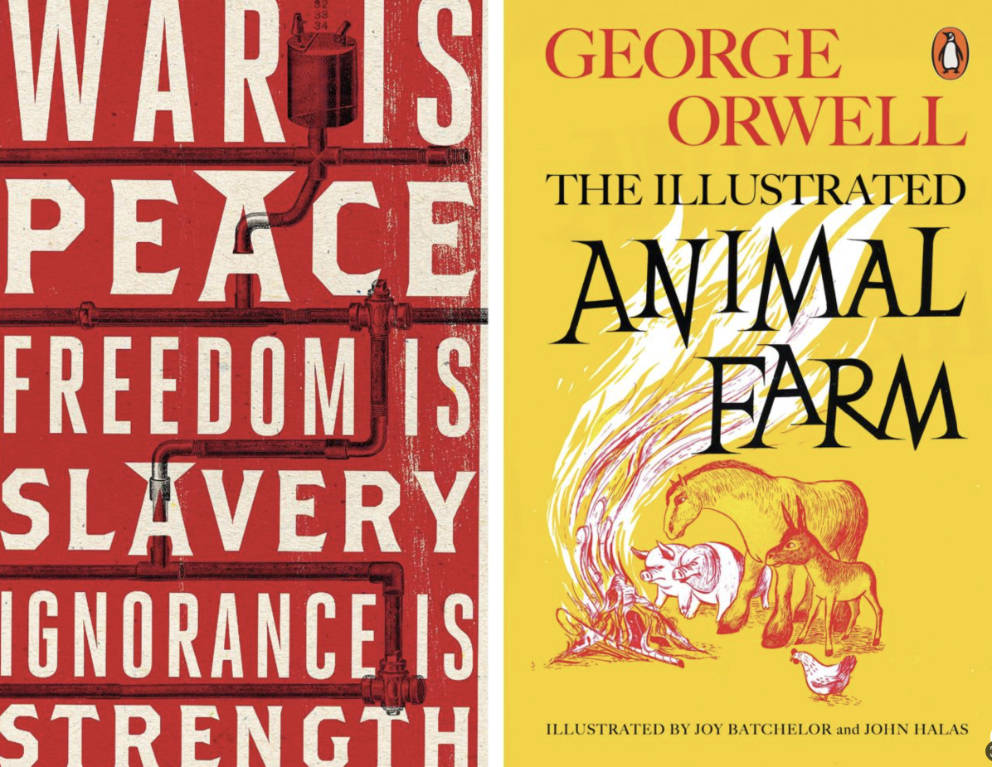 1984 and Animal Farm book covers