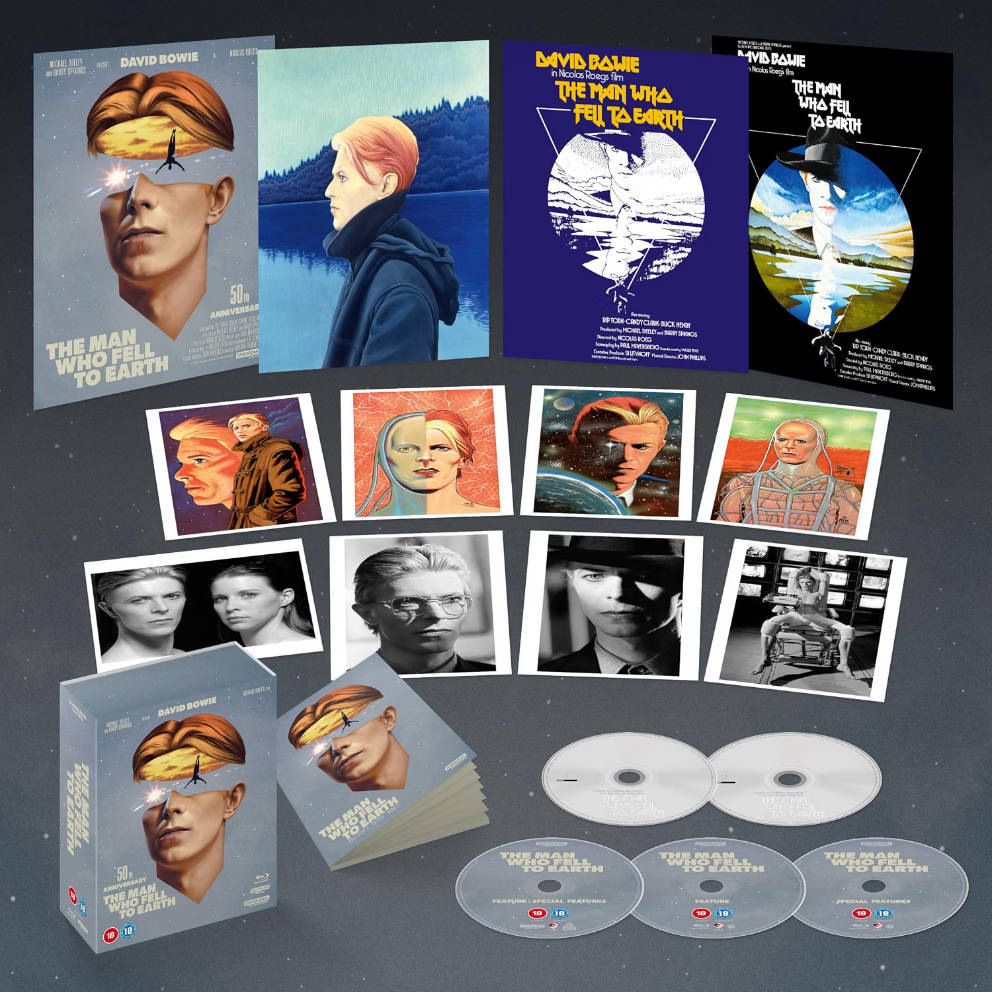 The Man Who Fell to Earth 50th Anniversary Collector's Edition UHD & Blu-ray pack shot